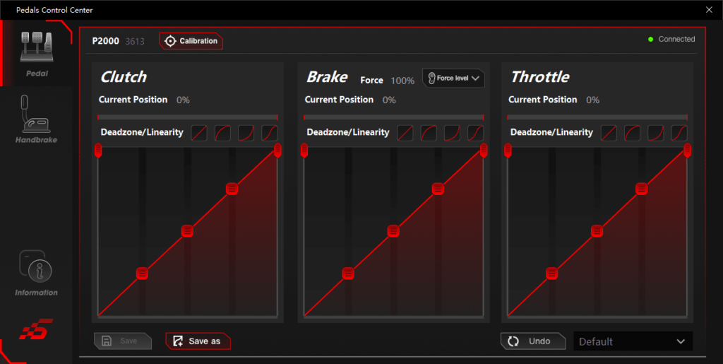 software calibrazione mappatura pedali