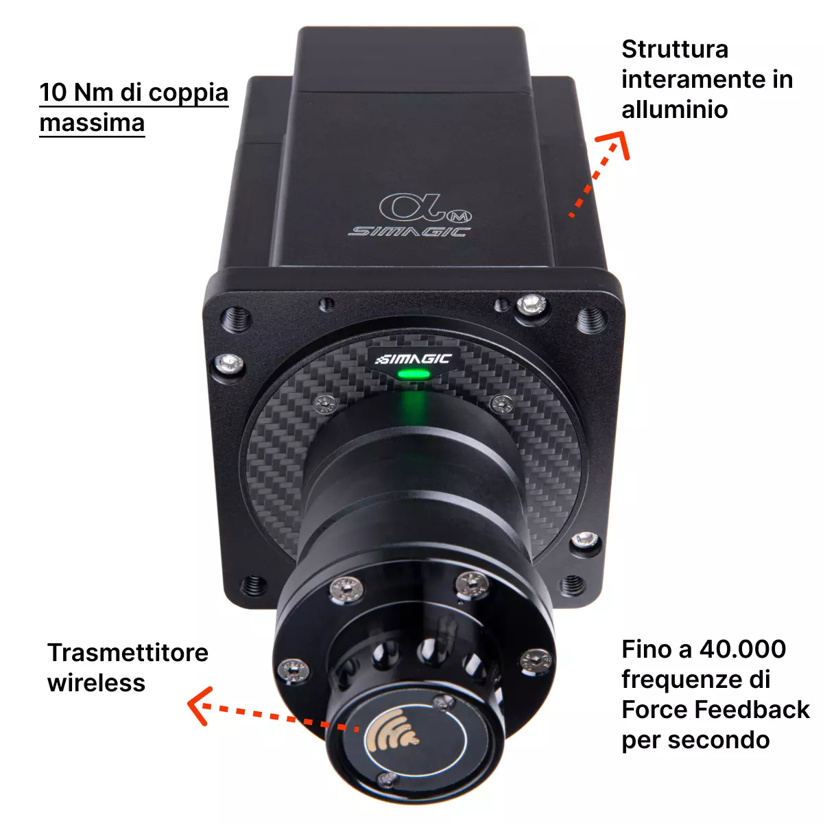 Simagic Alpha mini dettagi frontali