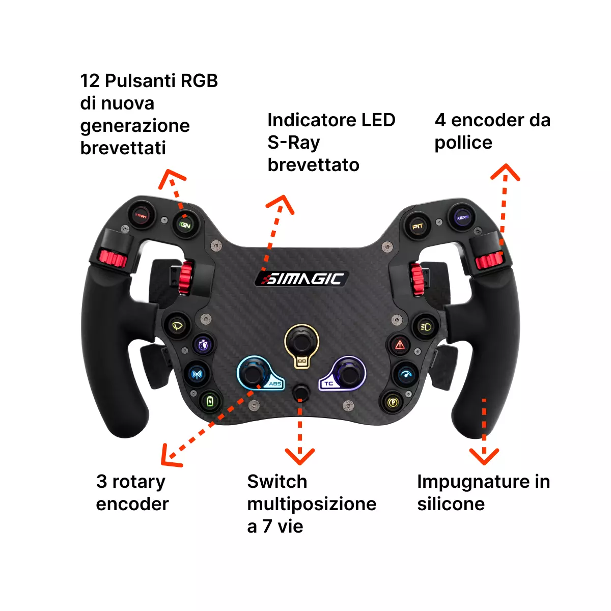 volante Simagic FX scocca frontale