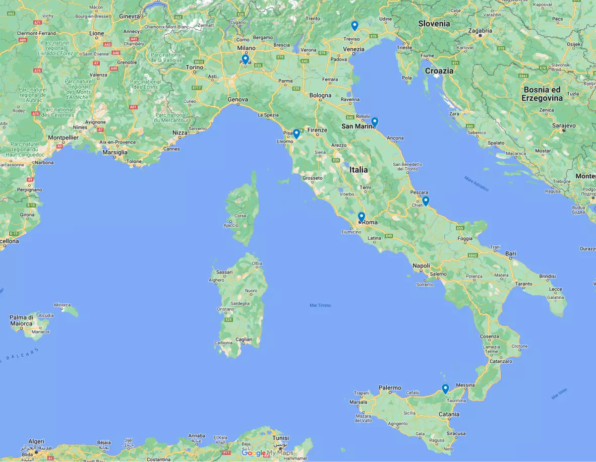 Mappa centri simulazione simagic