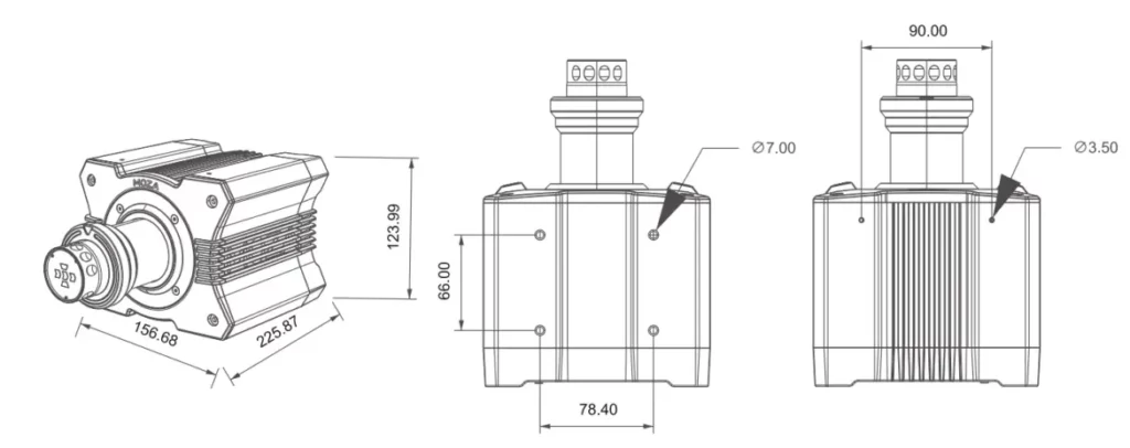 Moza R12 Dimensioni e fori