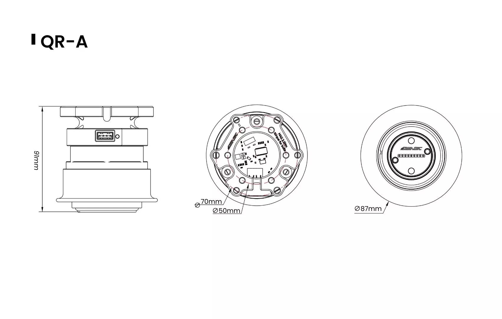 Simagic QR-A Dimensioni