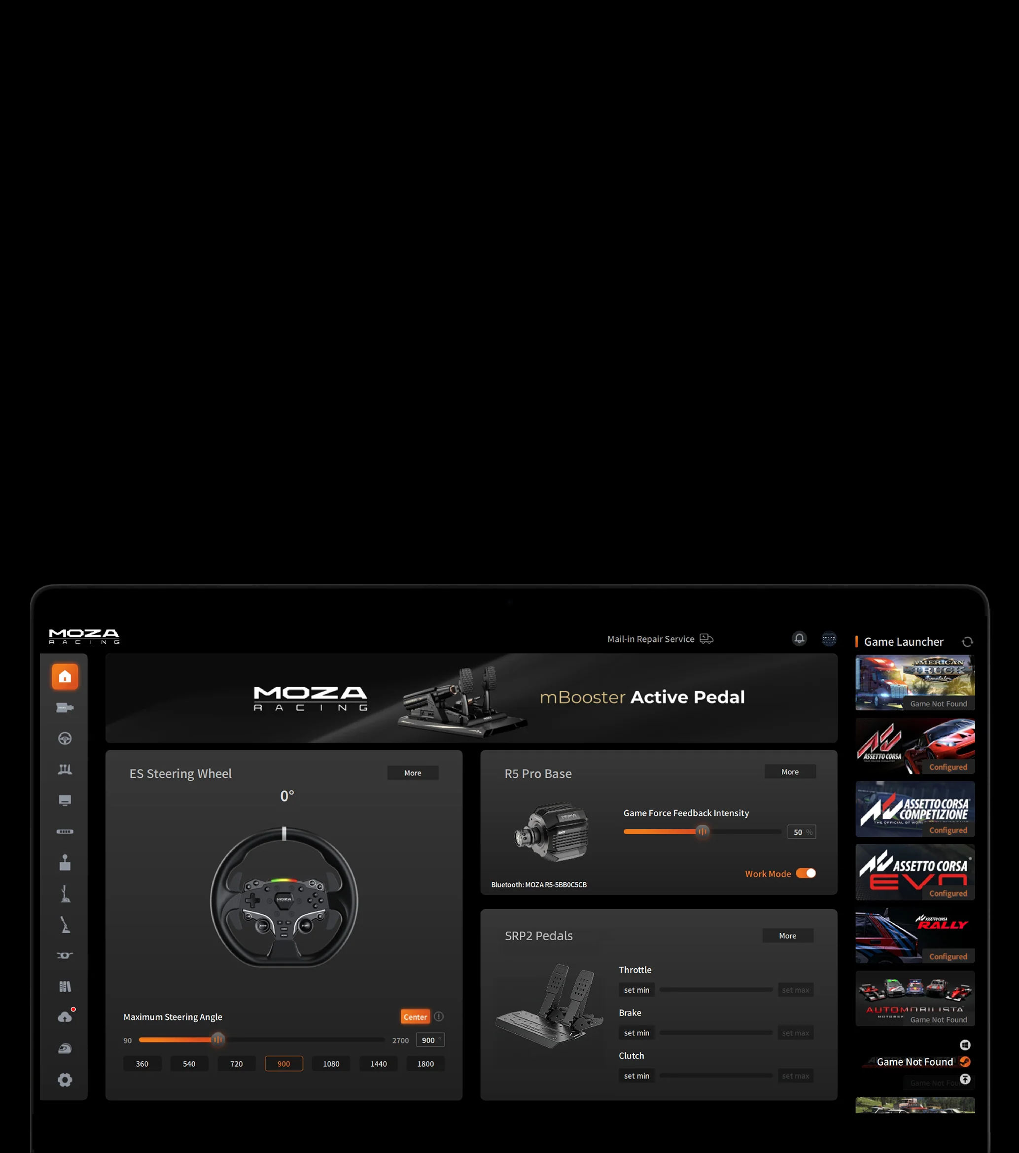 Moza Pit House software r5 bundle mobile